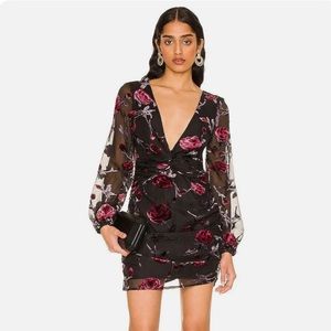 NWT Majorelle Revolve Ava Deep V Dress Black